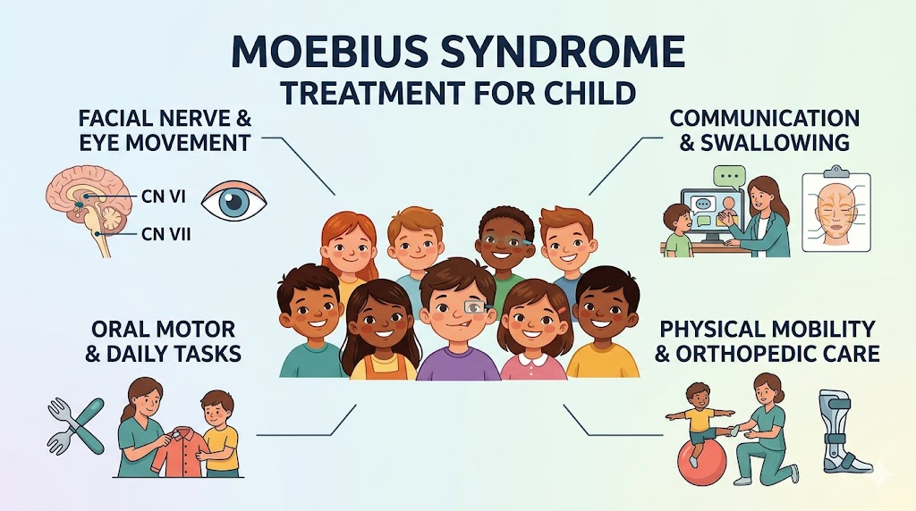 Infographic on Moebius Syndrome treatment for children