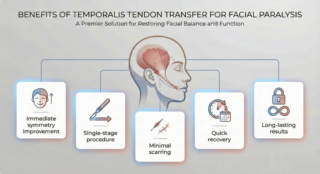 Key benefits of temporalis tendon transfer surgery