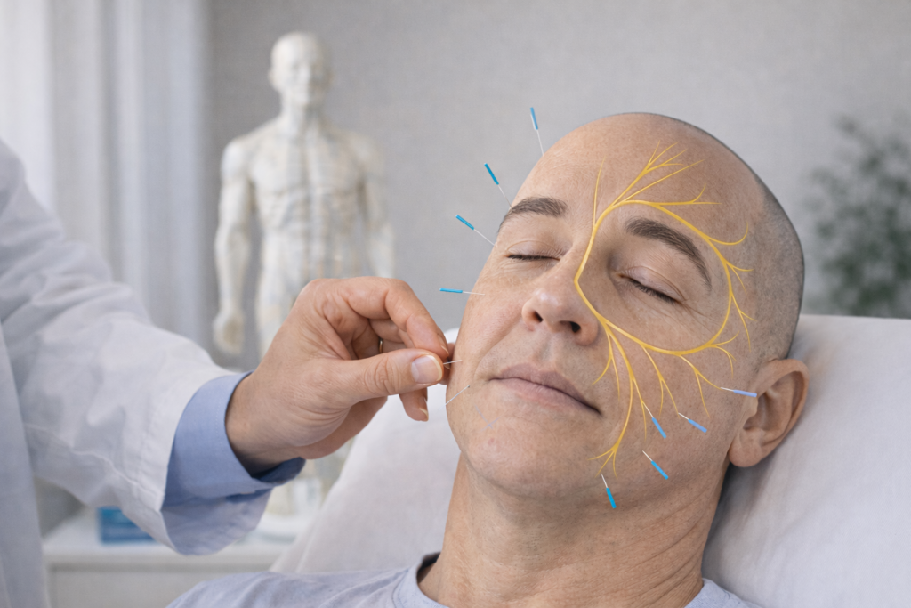 Man getting acupncture