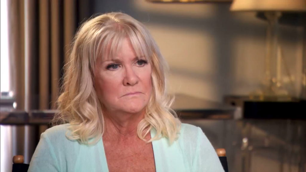 Mary Jo Buttafuoco speaking about her facial paralysis journey in a television interview